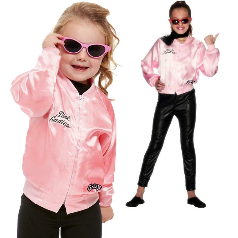 Girls Grease Pink Ladies Costume Jacket