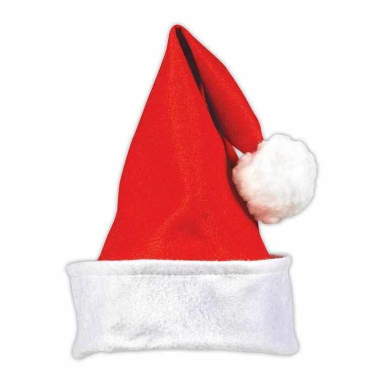 Santa Clause Red Classic Hat with White Hanging Pom Pom 40 x 30 cm