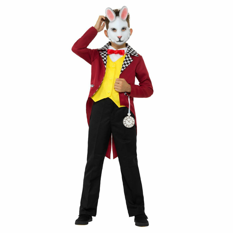 Boys Mr White Rabbit Hare Peter Book Week Alice Wonderland Fancy Dress Costume