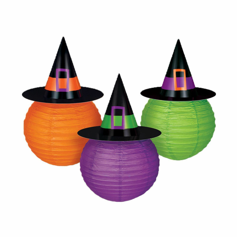 Pack of 3 Witches Hat Lanterns