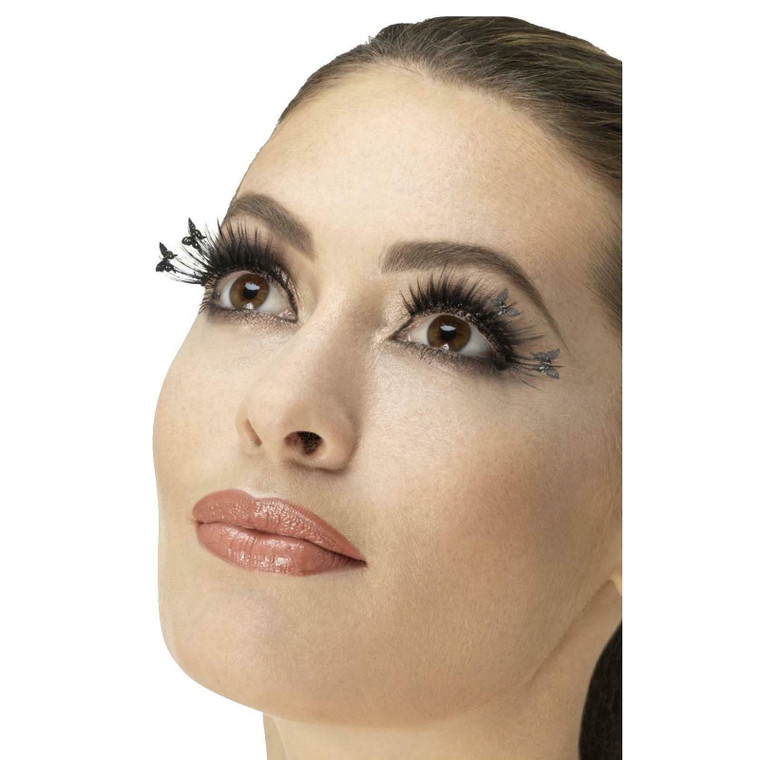 Adults Black Butterfly False Eyelashes With Glue