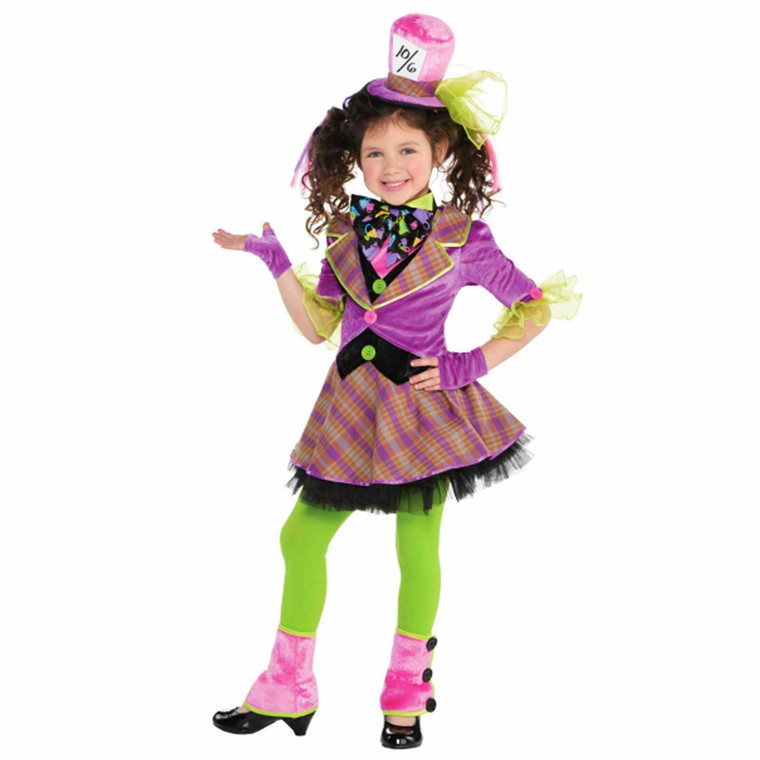 Girls Alice in Wonderland Mad Hatter Costume