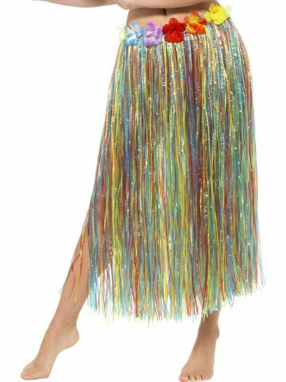 New Hawaiian Hula Skirt - Multi-Colour Ladies Fancy Dress Costume Accessory