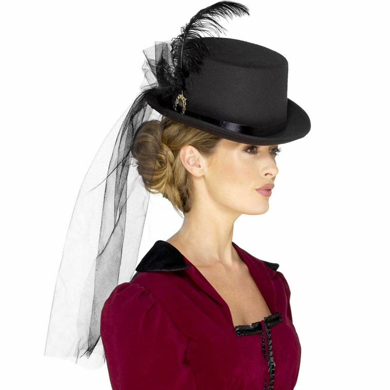 Ladies Deluxe Victorian Top Hat 