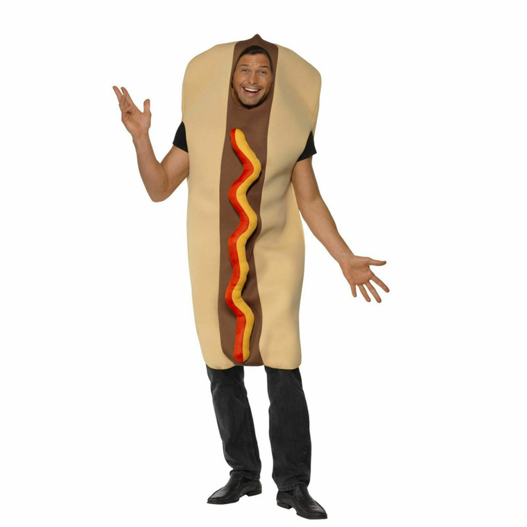 Mens Giant Hot Dog Fancy Dress Costume