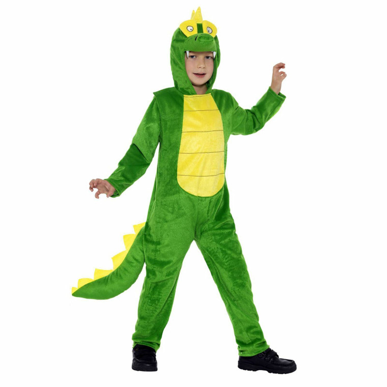 Kids Unisex Green Crocodile Jumpsuit Costume