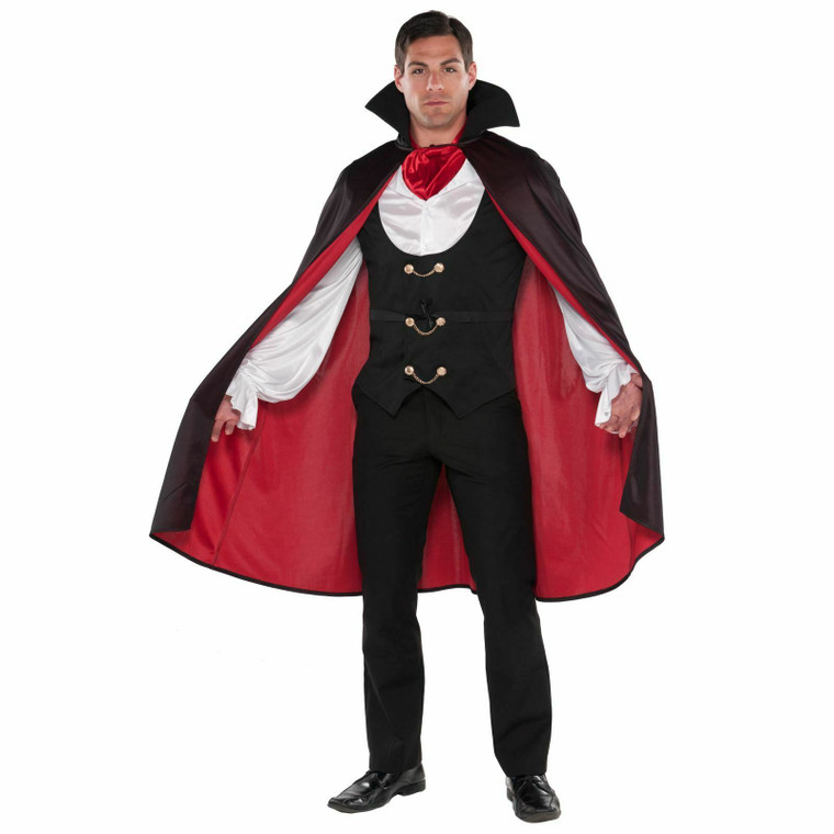 Mens Vampire Costume Very Cool Dracula True Vamp Fancy Dress Halloween Plus Size