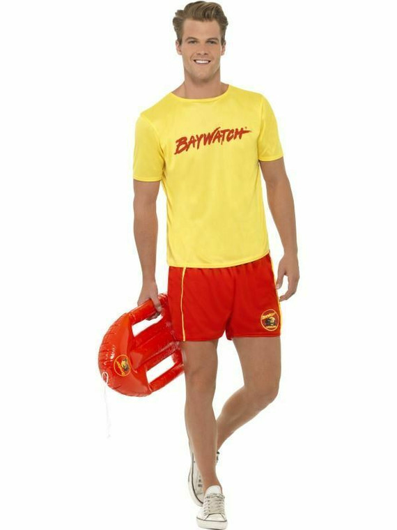 Mens Baywatch Beach Costume Lifeguard Official Fancy Dress 90s 80s Stag Outfit