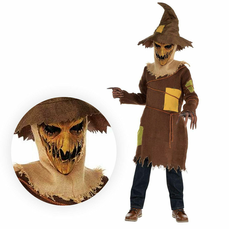 Teen Boys Scary Horror Scarecrow Fancy Dress Costume