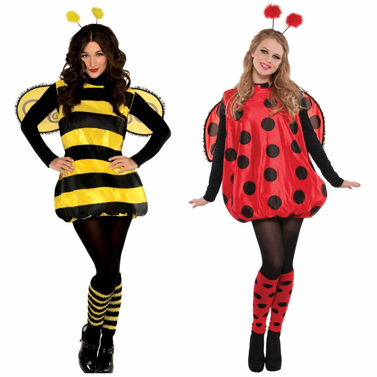 Ladies Cute Darling Bee and Ladybird Lady Bug Fancy Dress Book Week Costume Wing