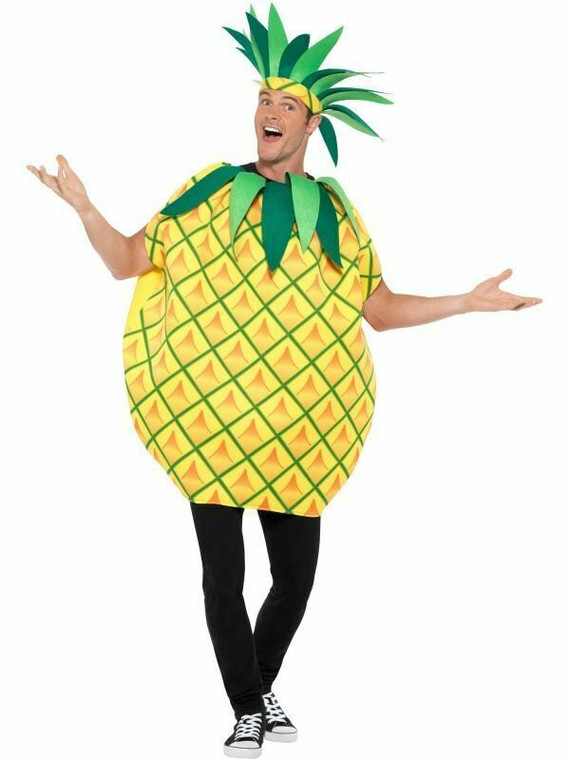 Adults Pineapple Palm Tree Costume Mens Ladies Fruit Summer Fancy Dress Outfit