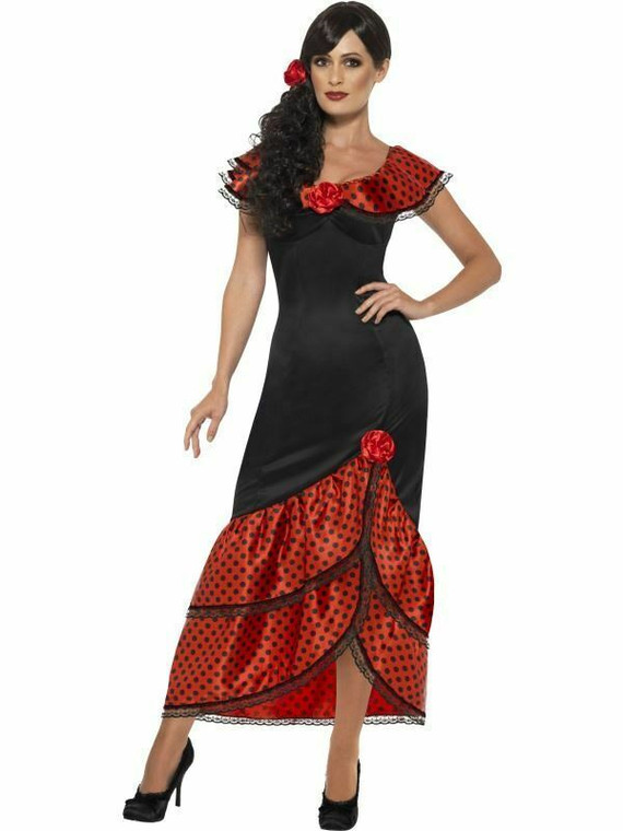 Flamenco Senorita Costume Spanish Mexican Dancer Women'S Fancy Dress Costume XL