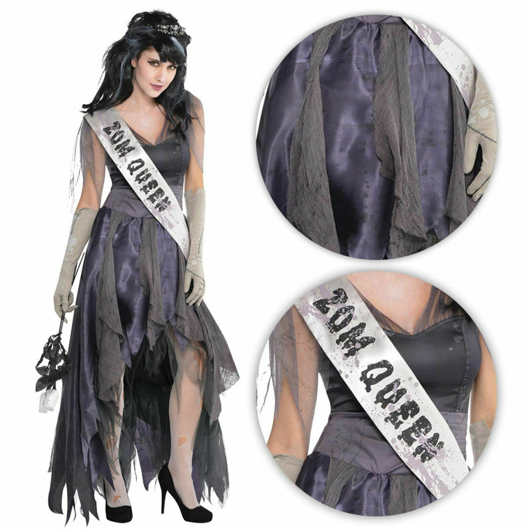 Ladies Homecoming Prom Zombie Corpse Halloween Fancy Dress Costume