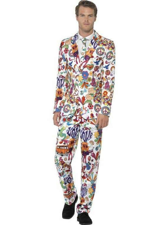 Mens Stand Out Suit Groovy 60S Stag Do Party Comedy Fancy Dress Costume Outfit