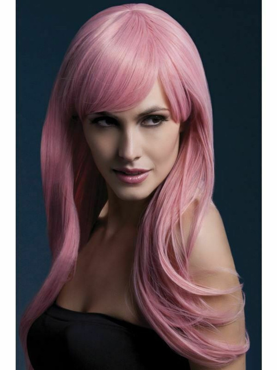Heat Resistant Wig Washable Styleable Ladies Wig Fancy Dress Wig 66cm PINK