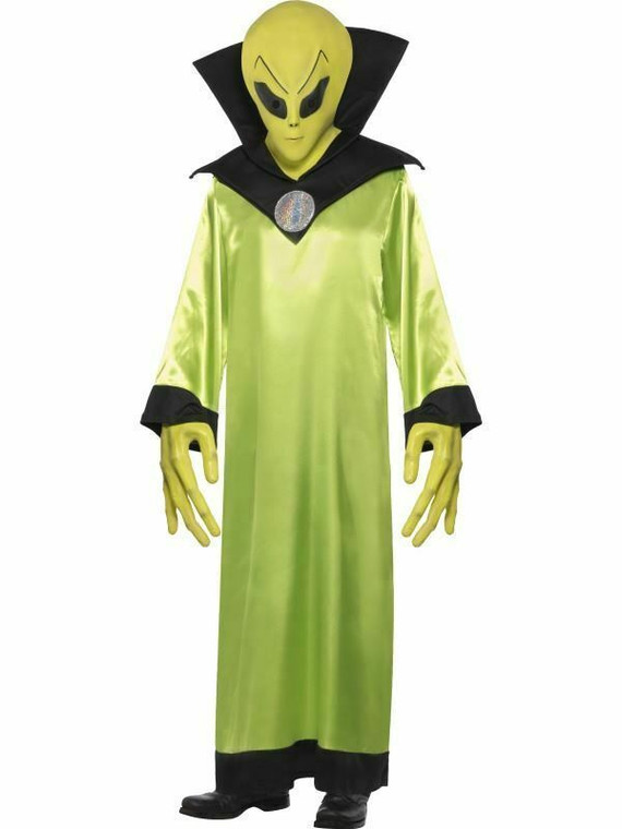 Alien Lord Mens Deluxe Fancy Dress Costume + Mask + Hands One Size Medium