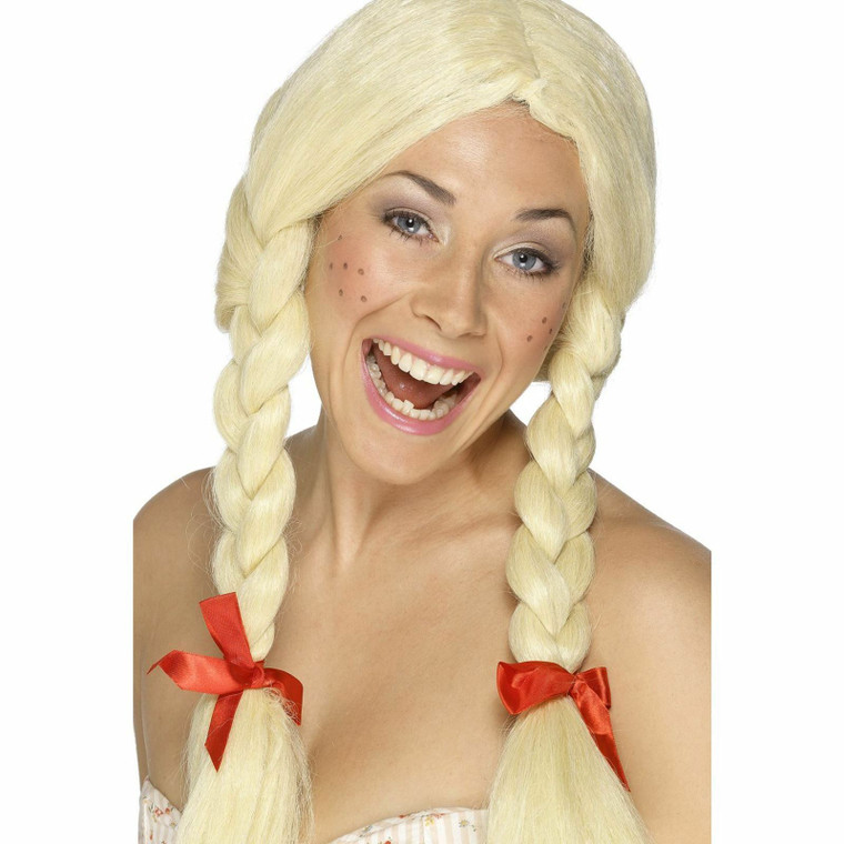 Ladies Blonde Dutch Schoolgirl Plait Wig