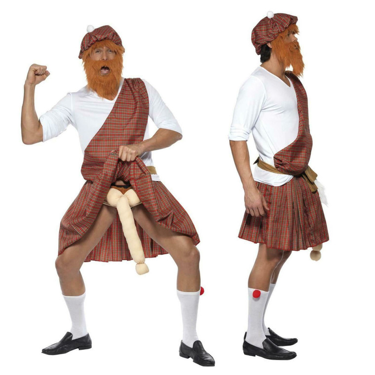 Scottish Scot Hung Highlander Fancy Dress Stag Do Hanging Dangling Willy Penis