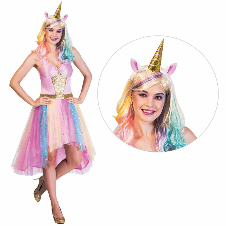 Ladies Mystic Rainbow Unicorn Costume