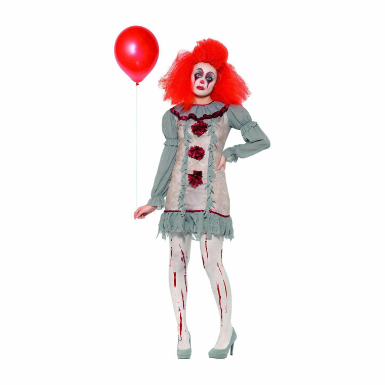 Vintage Clown Ladies Halloween Fancy Dress Costume