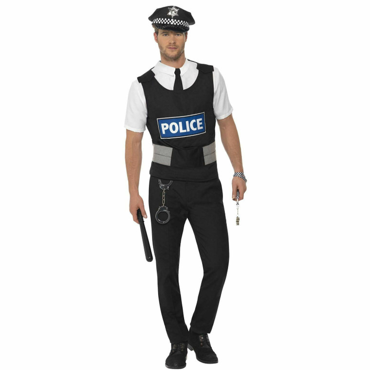 Men's Policeman Fancy Dress Instant Costume Kit 