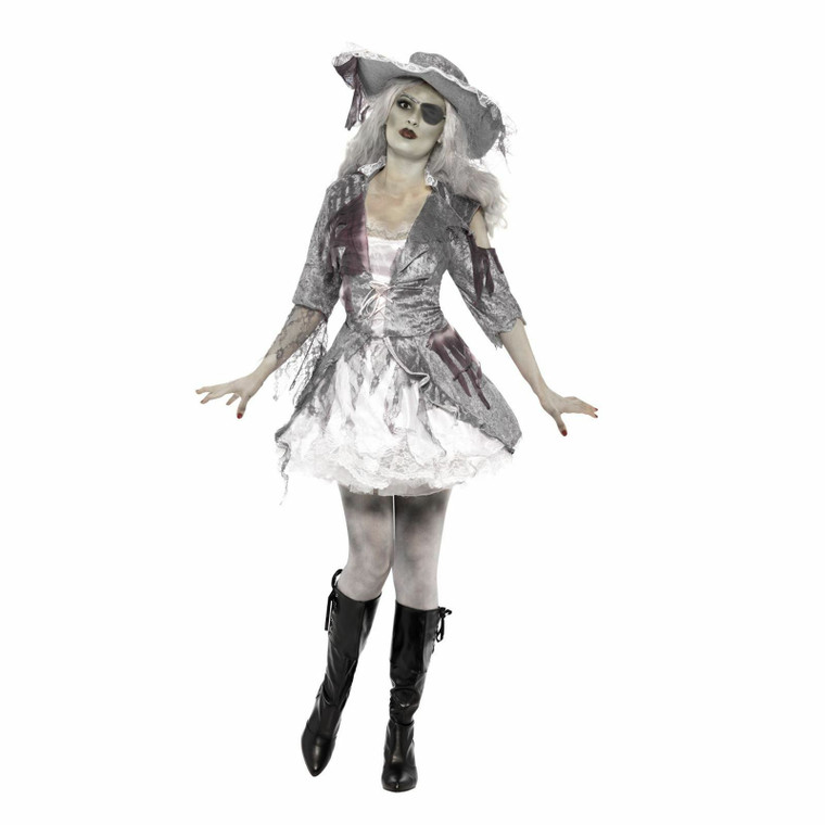 Ladies Ghost Ship Pirate Treasure Girl Costume with Hat 