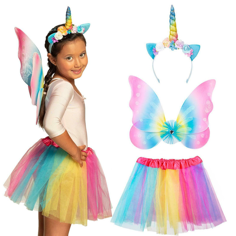 Girls Unicorn Fairy Fancy Dress Set 