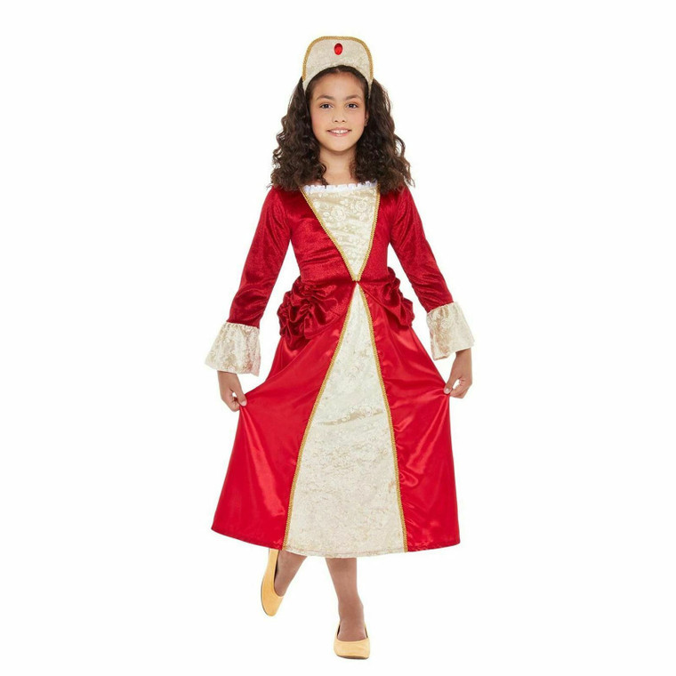 Girls Tudor Princess Red Dress