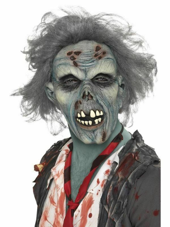 Smiffys Adults Unisex Zombie Mask Halloween Decaying Horror Fancy Dress One Size