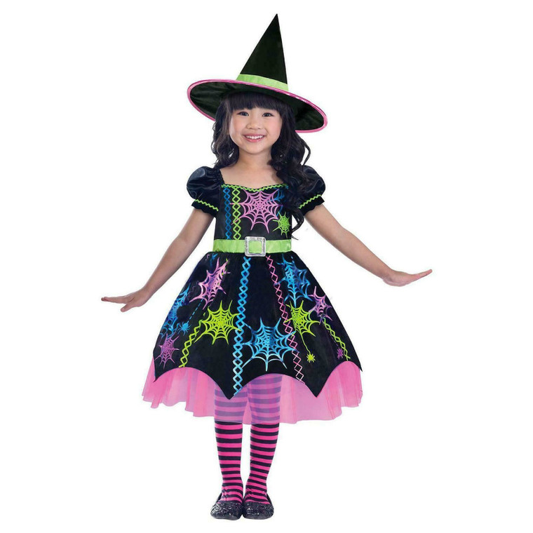 Girls Spooky Spider Witch Costume