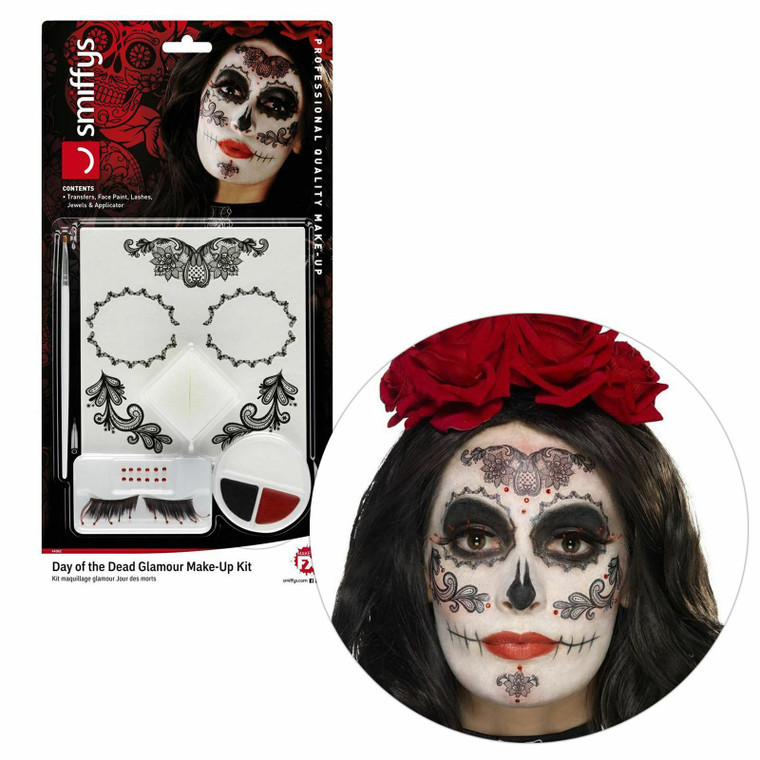 Ladies Day of the Dead Glamour SFX Kit with Lashes