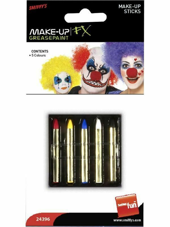 Greasepaint Sticks Red Blue Yellow Black White Fancy Dress Makeup Face Paint New