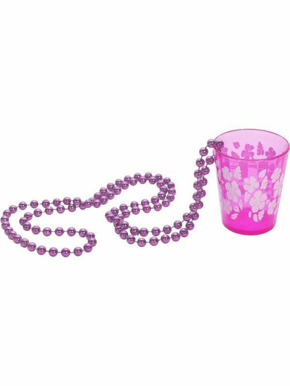 Shot Glass on Beads Hot Pink Hen Party Do Womens Ladies Fancy Dress Girls Night