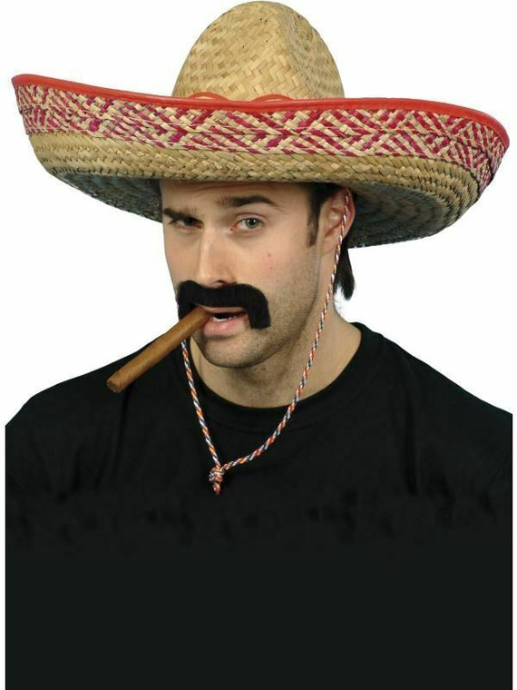 Sombrero Straw Hat Mexican Bandit Fiesta Spanish Men's Fancy Dress Costume Dead