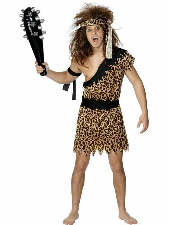 Prehistoric Crazy Jungle Caveman Stoneage Novelty Mens Fancy Dress Costume XL