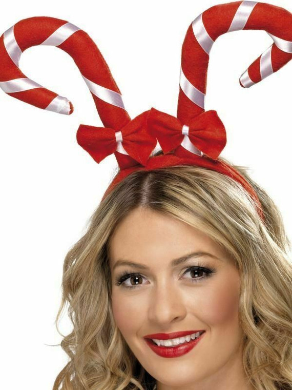 Smiffys Candy Cane Headband Fancy Dress Accessory Christmas Party One Size