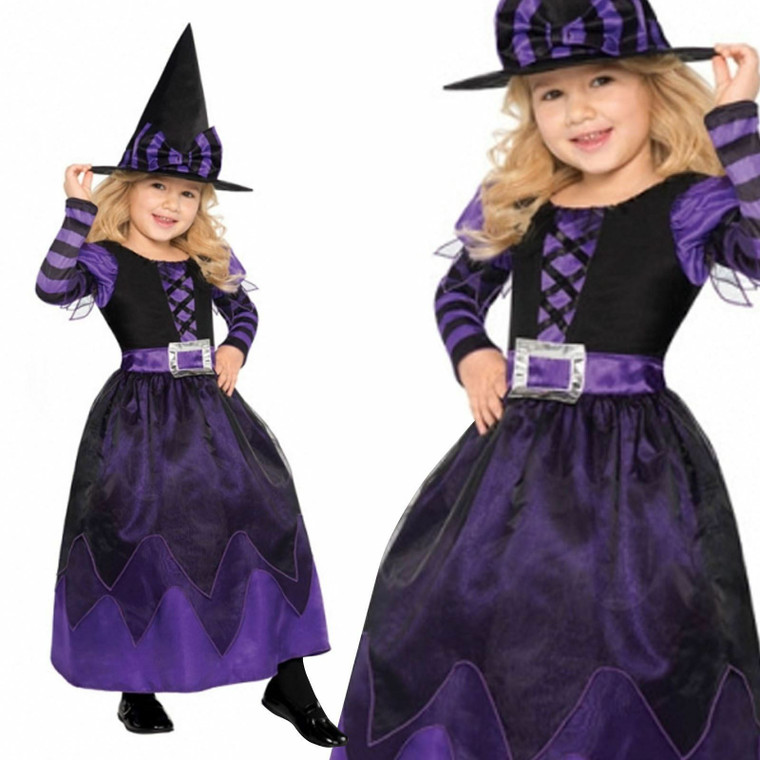 Girls Purple BeWitched Fairy Witch Fancy Dress Costume