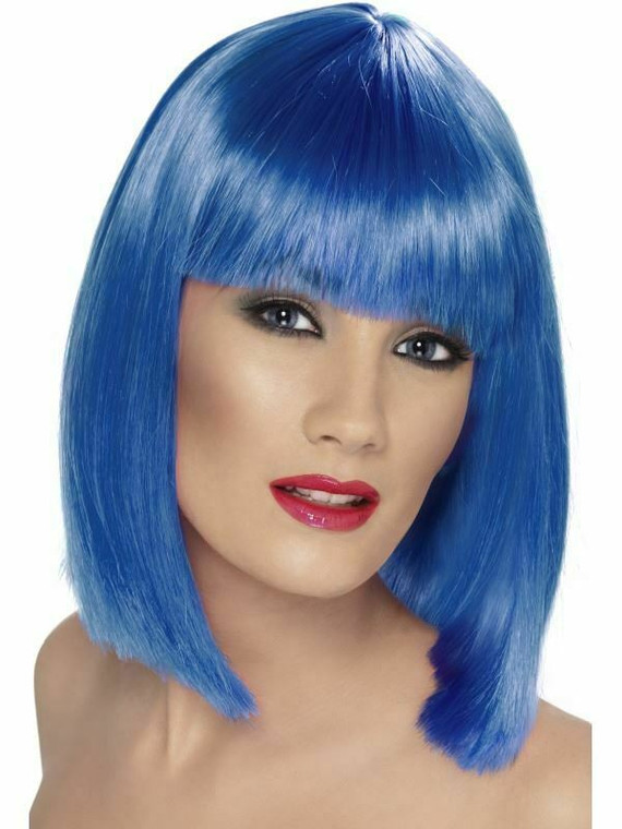 Glam Wig Short Blunt Fringe Wig Adult Womens Fancy Dress Costume Accessory