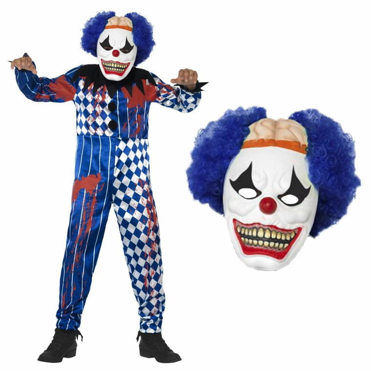Boys Sinister Clown Halloween Costume with Mask