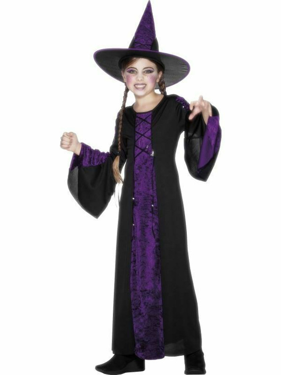 Girls Purple Witch Dress Costume