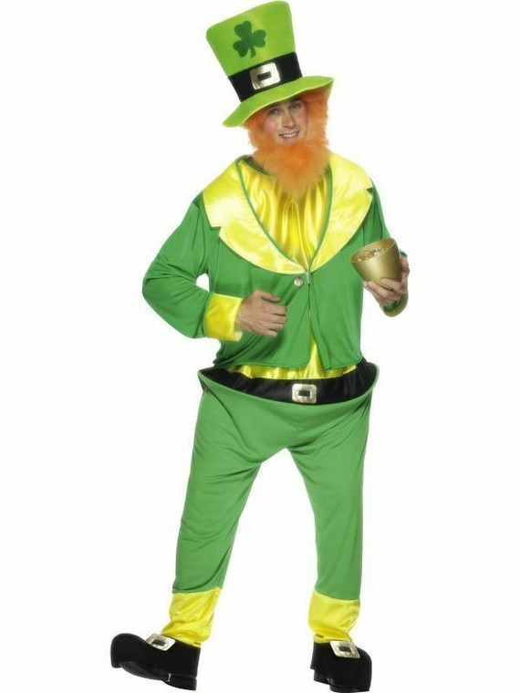 Smiffys Leprechaun Green Costume Kit Paddy Lucky Irish St Patrick One Size