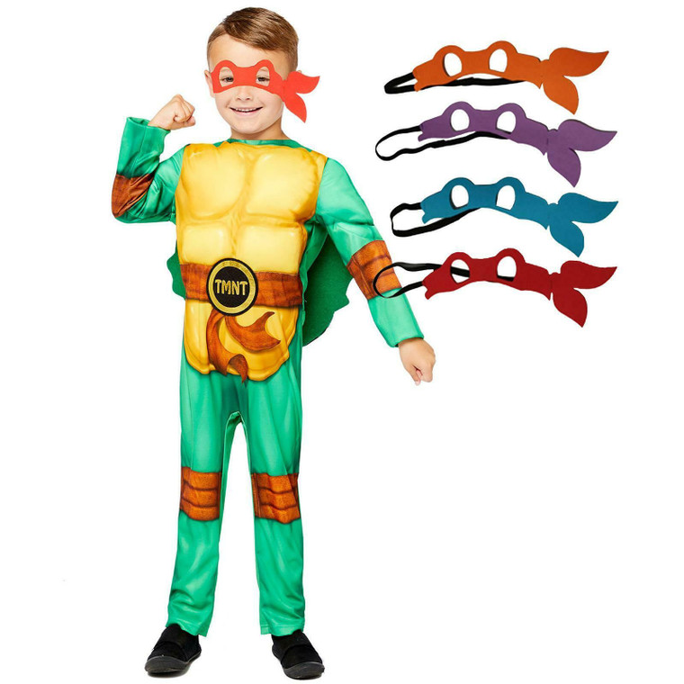 Kids Official Teenage Mutant Ninja Turtles Fancy Dress Superhero Costume Boys