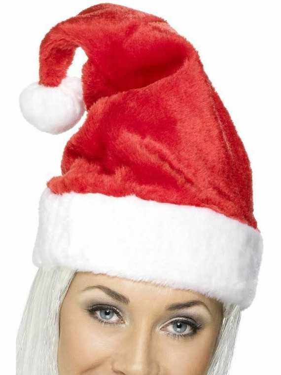 Adult Luxury Fur Santa Hat Mens Ladies Father Christmas Fancy Dress Accessory