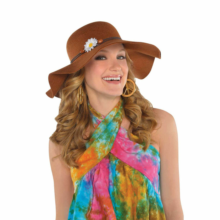 Ladies 60s Hippy Festival Floppy Hat