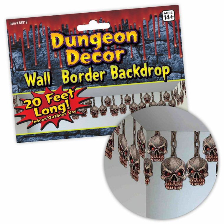 20ft Dungeon Doom Skull Border Knights Halloween Decoration