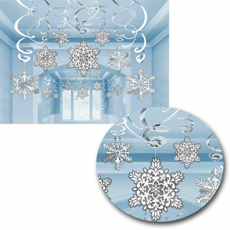 30 Winter Wonderland Snowflake Swirls Decoration