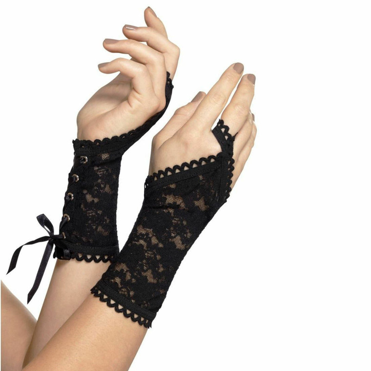 Ladies Lace Glovelettes Halloween Accessory