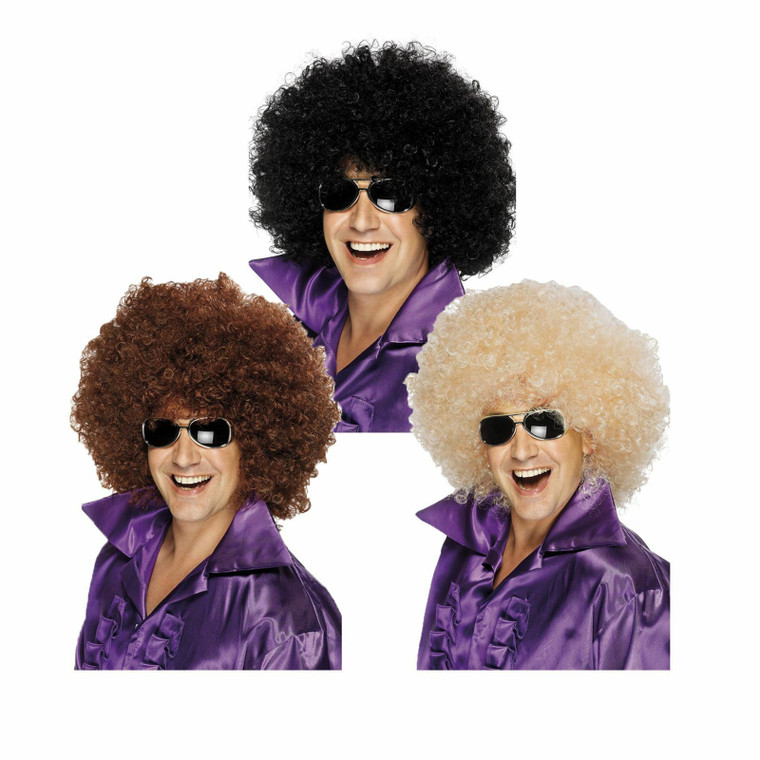 Adult Mens Ladies Mega Oversized 70s 80s Disco Afro Wig Fancy Dress Accessory