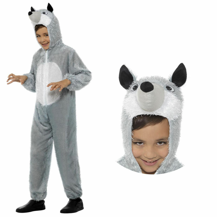 Kids Unisex Fairytale Wolf Jumpsuit Costume