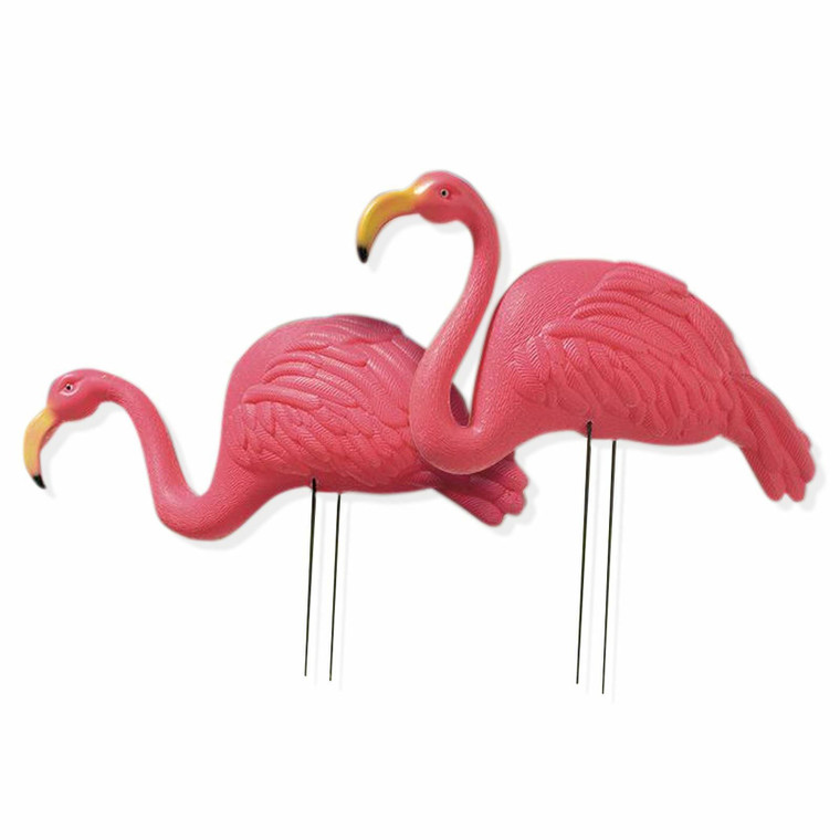 Pair of Flamingo Garden Decorations